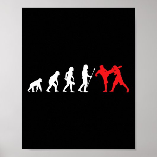 Kickbokser Kickboksen Ontwikkeling Training Gevech Poster (Voorkant)