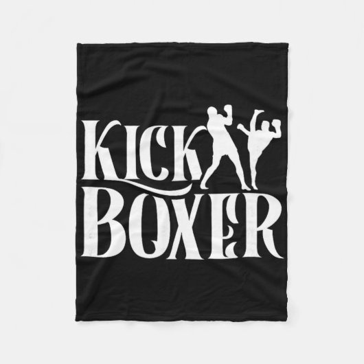 Kickbokser Kickbox Kick Boksen Kickboksen Vechtkun Fleece Deken (Voorkant)