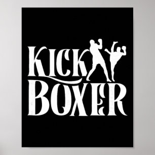 Kickbokser Kickbox Kick Boksen Kickboksen Vechtkun Poster