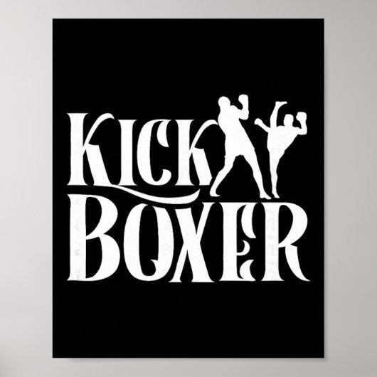 Kickbokser Kickbox Kick Boksen Kickboksen Vechtkun Poster (Voorkant)