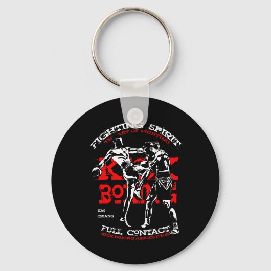 Kickbokser ontwerp voor MMA-fans Sleutelhanger (Voorkant)