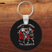 Kickbokser ontwerp voor MMA-fans Sleutelhanger (Voorkant)