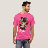 Kickbokser Pug Dog Boxer Bokshandschoenen Kickboks T-shirt (Voorkant volledig)