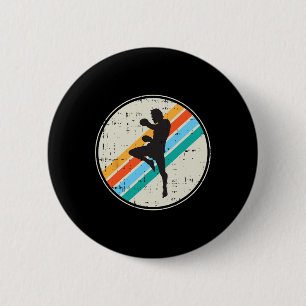 Kickbokser Silhouet Retro Martial-arts G Ronde Button 5,7 Cm