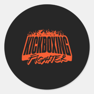 Kickbokser, Training, Sportkleding, Boksen, Ronde Sticker