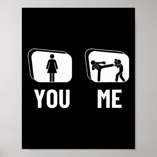 Kickbokser Trots Funny Vrouwen Kickboksen Poster (Voorkant)