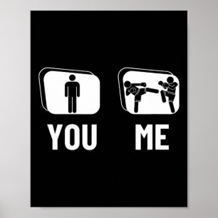 Kickbokser Trots Grappige Mannen Kickboksen Poster