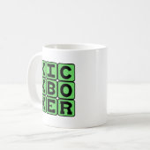 Kickbokser, vechtsporter koffiemok (Voorkant links)