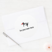 Kickboksheld Ronde Sticker (Envelop)
