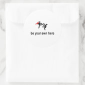 Kickboksheld Ronde Sticker (Tas)