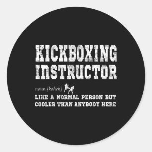 Kickboksinstructeur Definitie Cadeau Ronde Sticker