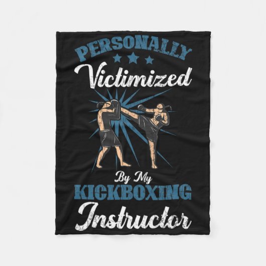 Kickboksinstructeur Funny Kick Boxer Boksen Grap Fleece Deken (Voorkant)