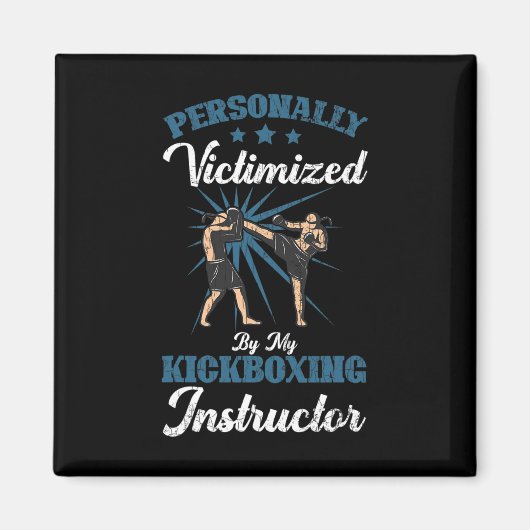 Kickboksinstructeur Funny Kick Boxer Boksen Grap Magneet (Voorkant)