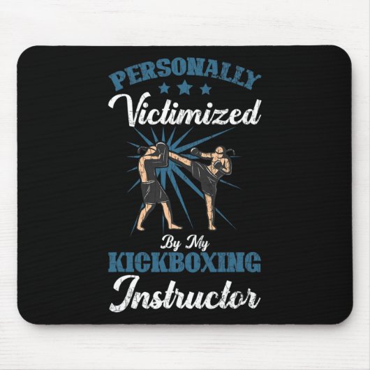 Kickboksinstructeur Funny Kick Boxer Boksen Grap Muismat (Voorkant)