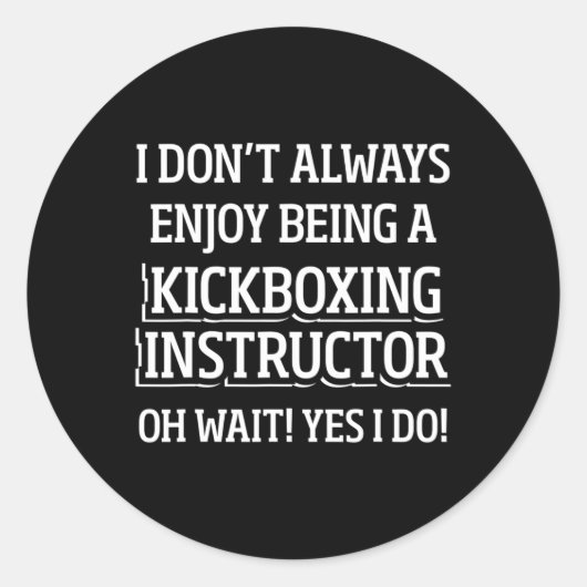 Kickboksinstructeur Kickbokstraining _4 Ronde Sticker (Voorkant)