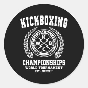 Kickbokskampioenschappen, Kickboksen T-shirt, Mart Ronde Sticker