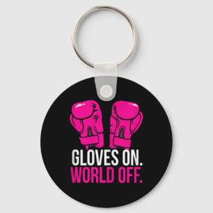Kickbokskickbokser Trainingshandschoenen Aan Werel Sleutelhanger