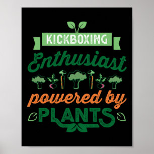 Kickboksliefhebber Aangedreven Door Planten Vegan Poster