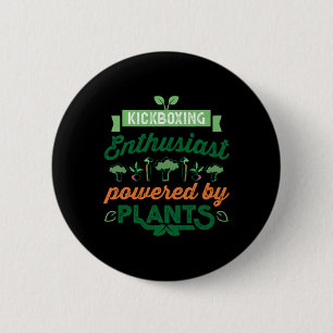 Kickboksliefhebber Aangedreven Door Planten Vegan Ronde Button 5,7 Cm