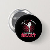 Kickboksmeisje - Lijk op een schoonheid, kick als Ronde Button 5,7 Cm (Voorkant /achterkant)