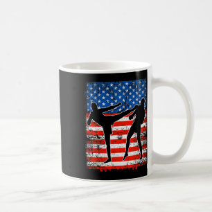 Kickbokssers op patriottische Amerikaanse vlag Koffiemok