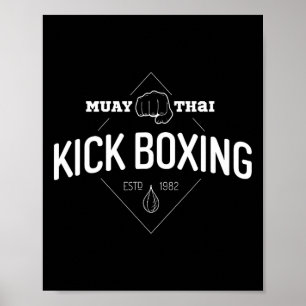 Kickboksshirt Muay Thai Vechters Martial Arts T-sh Poster