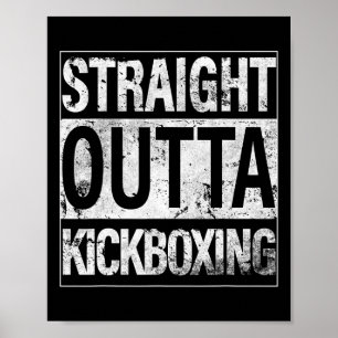 Kickboksshirt Rechtdooruit Kickboksen T-shirt Poster