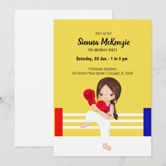 Kickbokssport Kaart (Voorkant / Achterkant)