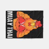 Kickbokstrainer Thailand Rooster Muay Thai Fleece Deken (Voorkant (Horizontaal))