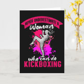 Kickboksvrouw Kickbokstraining  Kaart (Gele Bloem)