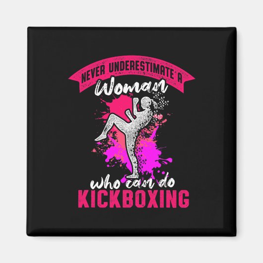 Kickboksvrouw Kickbokstraining  Magneet (Voorkant)