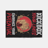 Kickbox Your Limits Embrace Your Potential Kickbox Fleece Deken (Voorkant (Horizontaal))