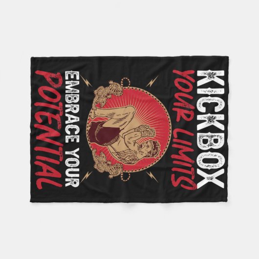 Kickbox Your Limits Embrace Your Potential Kickbox Fleece Deken (Voorkant (Horizontaal))