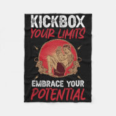 Kickbox Your Limits Embrace Your Potential Kickbox Fleece Deken (Voorkant)