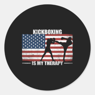 Kickboxer Amerikaanse Vlag Vintage Us Kickboksen I Ronde Sticker