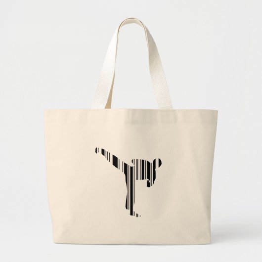 KICKBOXER BAR CODE Kickboks Barcodepatroon Grote Tote Bag (Voorkant)