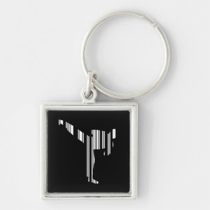 KICKBOXER BAR CODE Kickboks Barcodepatroon Sleutelhanger