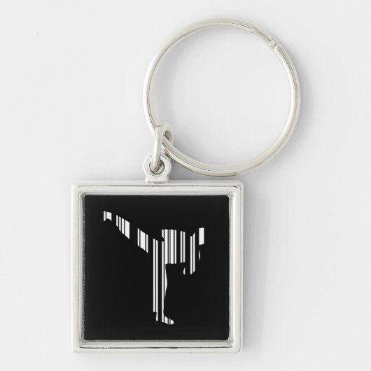 KICKBOXER BAR CODE Kickboks Barcodepatroon Sleutelhanger (Voorkant)
