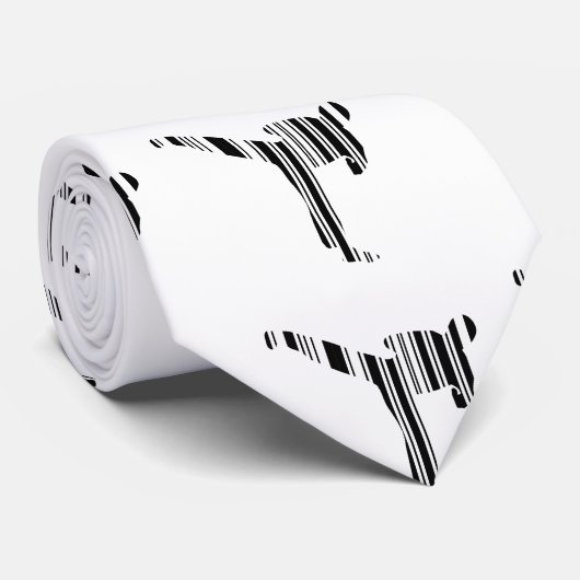 KICKBOXER BAR CODE Kickboksen Barcode Patroon Stropdas (Opgerold)