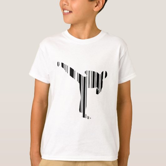 KICKBOXER BAR CODE Kickboksen Barcode Patroon T-shirt (Voorkant)