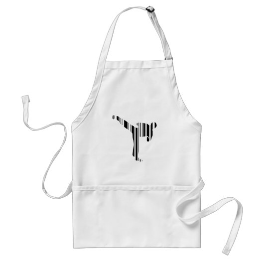 KICKBOXER BAR CODE Kickboksend Barcodepatroon Standaard Schort (Voorkant)