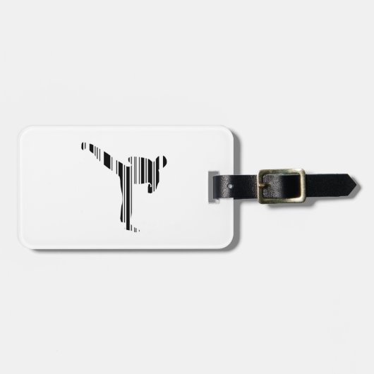 KICKBOXER BAR CODE Kickboxing Barcode Patroon Bagagelabel (Voorkant horizontaal)