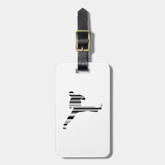KICKBOXER BAR CODE Kickboxing Barcode Patroon Bagagelabel (Voorkant verticaal)