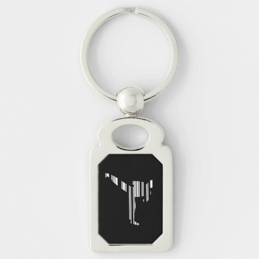 KICKBOXER BAR CODE Kickboxing Barcode Patroon Sleutelhanger (Voorkant)