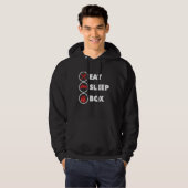 Kickboxer Eat Sleep Box Funny Boxing Lover Boxer K Hoodie (Voorkant volledig)