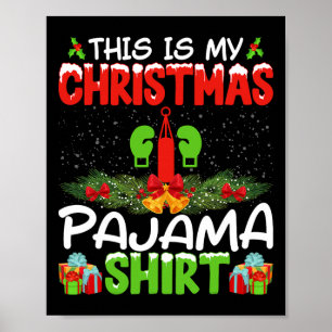 Kickboxer Kickboksen Kerst Pyjama Shirt Kerstmis Poster