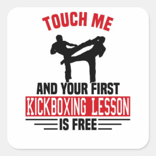 Kickboxer Martial Arts Boxer Sparring Vierkante Sticker