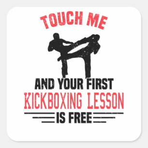 Kickboxer Martial Arts Boxer Sparring Vierkante Sticker