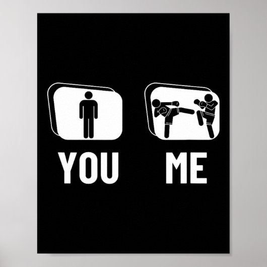 Kickboxer Proud Funny Men Kickboxing Poster (Voorkant)