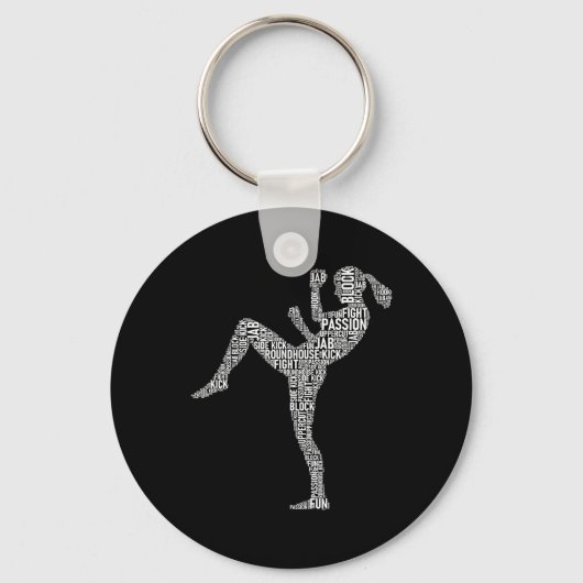 Kickboxer typografie - Kickboksen Mixed Martial Ar Sleutelhanger (Voorkant)